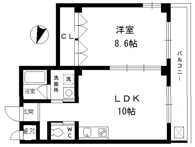 神戸市北区鈴蘭台東町(神戸電鉄有馬線鈴蘭台)のマンション賃貸物件 間取画像