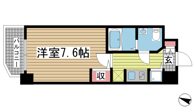 神戸市中央区磯上通(JR東海道本線(近畿)三ノ宮)のマンション賃貸物件 間取画像