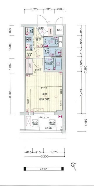 神戸市兵庫区西出町(神戸市営地下鉄海岸線ハーバーランド)のマンション賃貸物件 間取画像