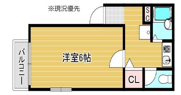 神戸市長田区長楽町(JR山陽本線鷹取)のマンション賃貸物件 間取画像