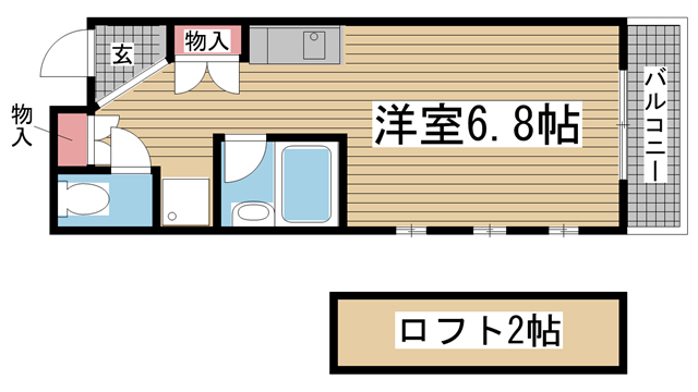 神戸市中央区東雲通(阪急神戸線春日野道)のアパート賃貸物件 間取画像