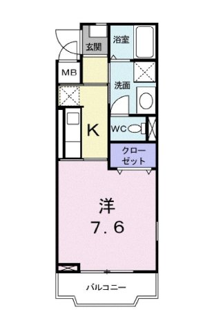西宮市上甲子園(JR東海道本線(近畿)甲子園口)のアパート賃貸物件 間取画像