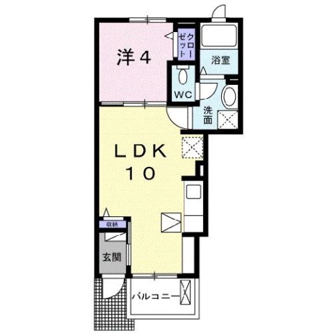 神戸市北区山田町小部(神戸電鉄有馬線北鈴蘭台)のアパート賃貸物件 間取画像