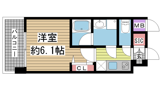 神戸市兵庫区本町(JR東海道本線(近畿)神戸)のマンション賃貸物件 間取画像
