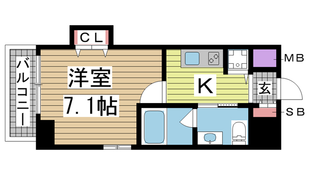神戸市中央区花隈町(JR東海道本線(近畿)元町)のマンション賃貸物件 間取画像