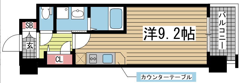 神戸市中央区御幸通(JR東海道本線(近畿)三ノ宮)のマンション賃貸物件 間取画像