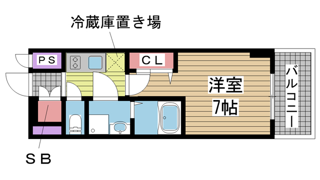 神戸市中央区北長狭通(JR東海道本線(近畿)元町)のマンション賃貸物件 間取画像