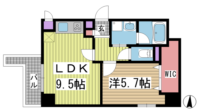 神戸市中央区磯辺通(JR東海道本線(近畿)三ノ宮)のマンション賃貸物件 間取画像