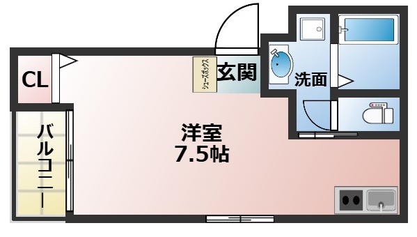 神戸市兵庫区上沢通(神戸高速線新開地)のマンション賃貸物件 間取画像