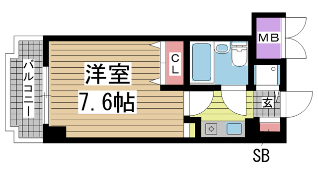 神戸市中央区東雲通(阪急神戸線春日野道)のマンション賃貸物件 間取画像