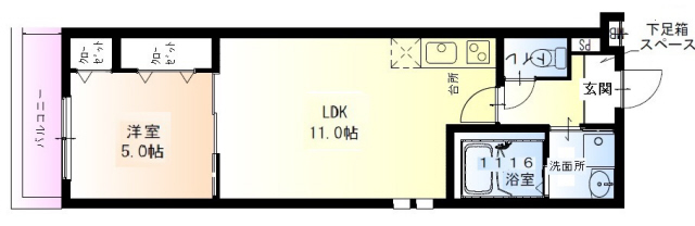 神戸市須磨区大池町(JR山陽本線鷹取)のアパート賃貸物件 間取画像