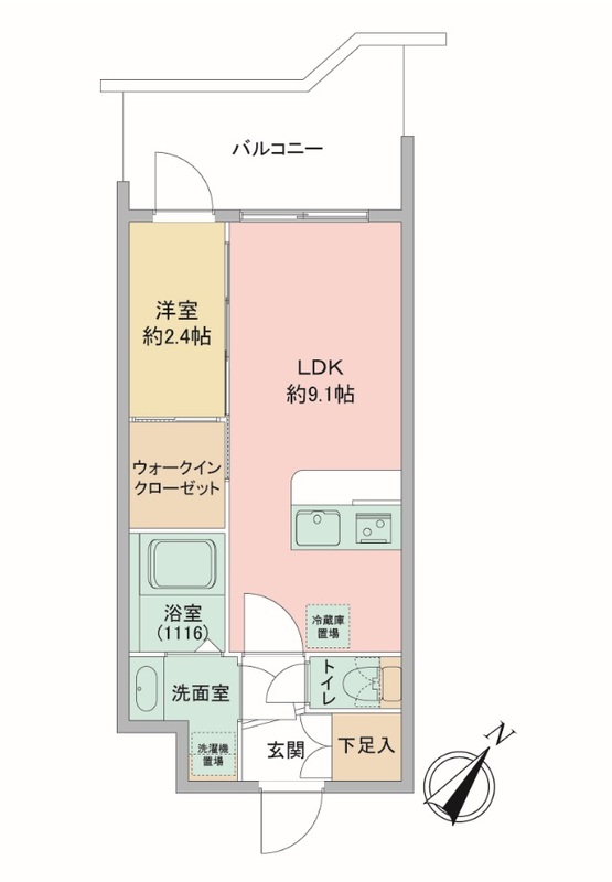 神戸市中央区中町通(JR東海道本線(近畿)神戸)のマンション賃貸物件 間取画像