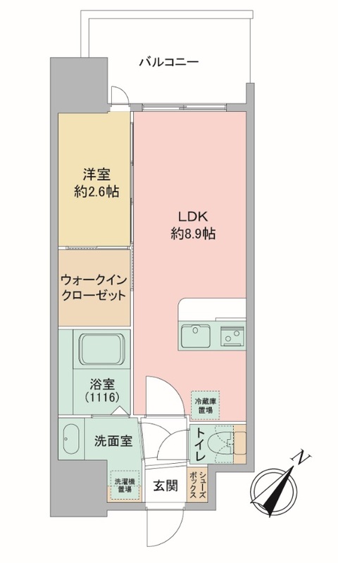 神戸市中央区中町通(JR東海道本線(近畿)神戸)のマンション賃貸物件 間取画像