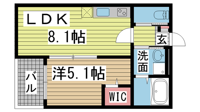 神戸市長田区海運町(JR山陽本線鷹取)のアパート賃貸物件 間取画像