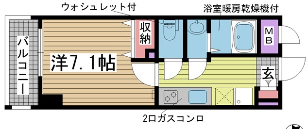 神戸市中央区八雲通(JR東海道本線(近畿)三ノ宮)のマンション賃貸物件 間取画像