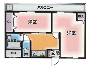 神戸市中央区北長狭通(神戸高速線花隈)のマンション賃貸物件 間取画像