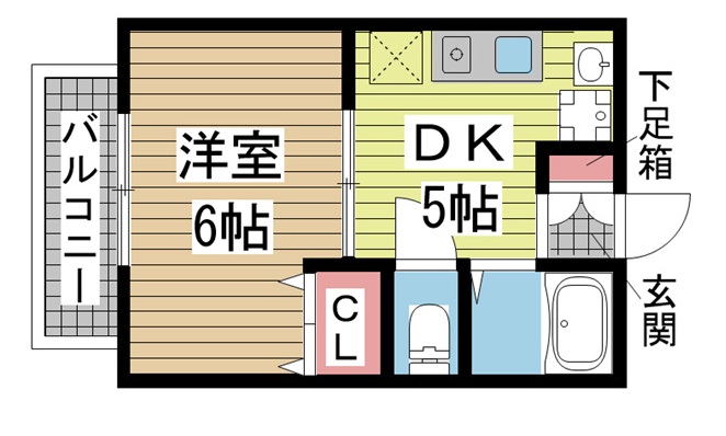 神戸市兵庫区和田崎町(神戸市営地下鉄海岸線和田岬)のアパート賃貸物件 間取画像
