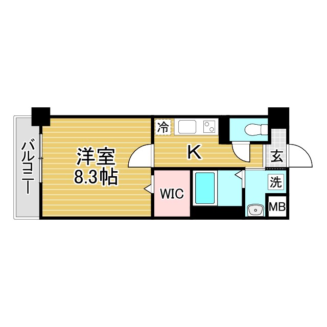 神戸市長田区庄田町(JR山陽本線新長田)のマンション賃貸物件 間取画像