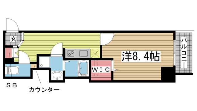 神戸市兵庫区荒田町(神戸市営地下鉄線湊川公園)のマンション賃貸物件 間取画像