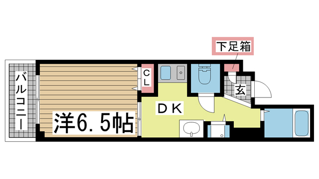 神戸市中央区古湊通(JR東海道本線(近畿)神戸)のマンション賃貸物件 間取画像