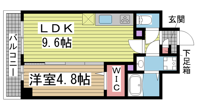 神戸市中央区下山手通(JR東海道本線(近畿)神戸)のマンション賃貸物件 間取画像