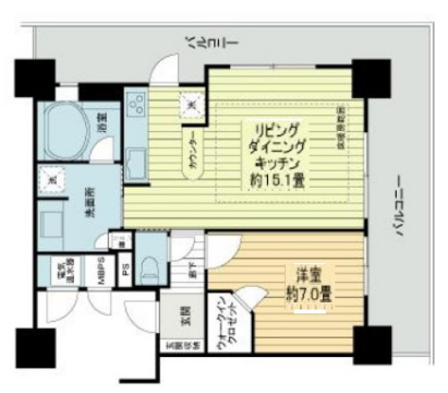 神戸市中央区伊藤町(JR東海道本線(近畿)三ノ宮)のマンション賃貸物件 間取画像