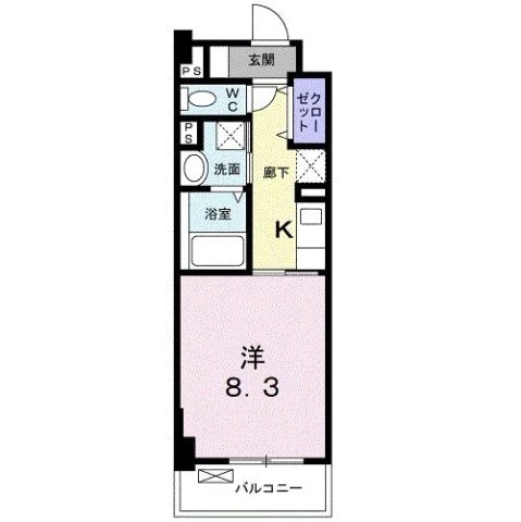 西宮市熊野町(JR東海道本線(近畿)甲子園口)のマンション賃貸物件 間取画像