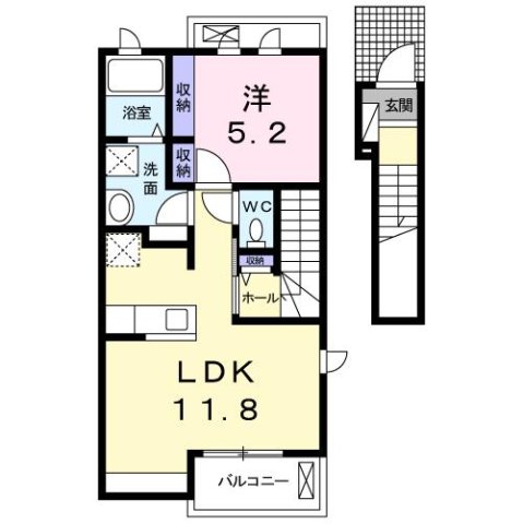明石市東藤江(JR山陽本線西明石)のアパート賃貸物件 間取画像