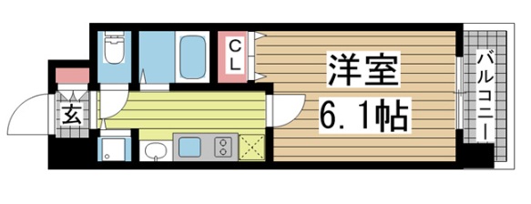 神戸市中央区二宮町(JR東海道本線(近畿)三ノ宮)のマンション賃貸物件 間取画像