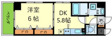 神戸市東灘区御影中町(JR東海道本線(近畿)住吉)のマンション賃貸物件 間取画像