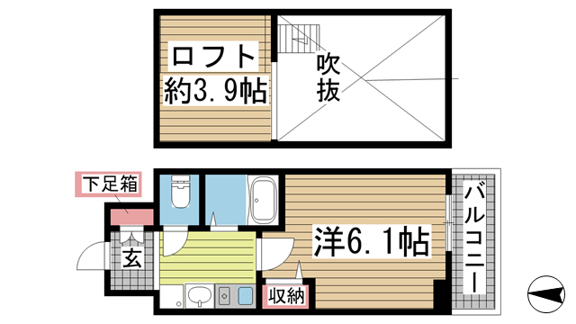 神戸市中央区下山手通(JR東海道本線(近畿)元町)のマンション賃貸物件 間取画像