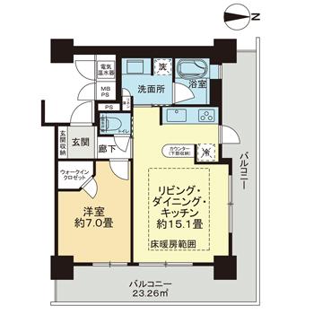 神戸市中央区伊藤町(JR東海道本線(近畿)三ノ宮)のマンション賃貸物件 間取画像