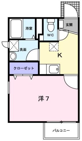 明石市太寺大野町(JR山陽本線明石)のアパート賃貸物件 間取画像