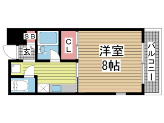 神戸市中央区八雲通(阪神本線春日野道)のマンション賃貸物件 間取画像