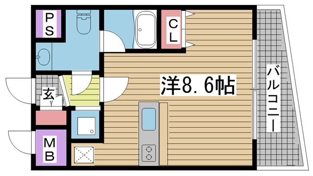 神戸市中央区元町通(JR東海道本線(近畿)元町)のマンション賃貸物件 間取画像