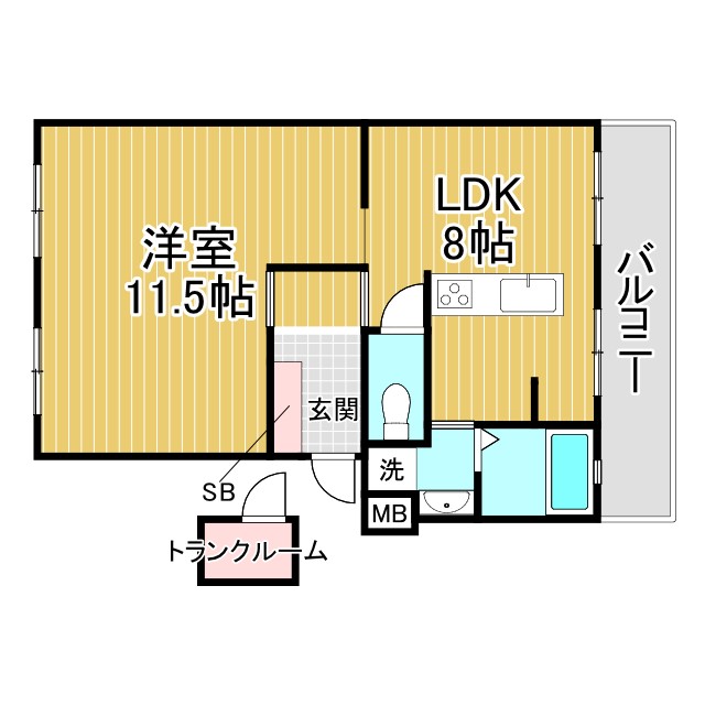 神戸市垂水区福田(山陽電鉄線滝の茶屋)のマンション賃貸物件 間取画像