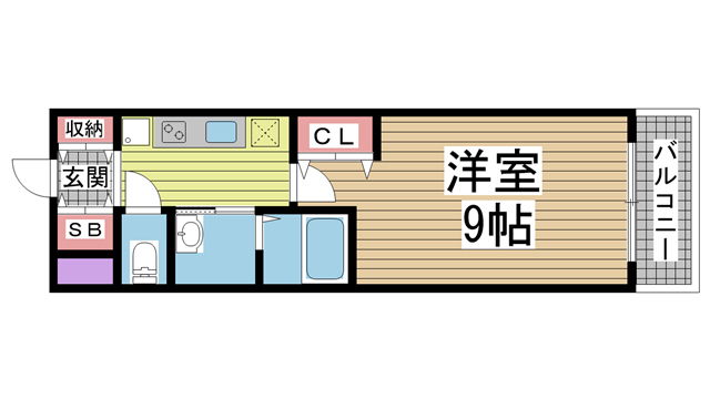 神戸市兵庫区塚本通(神戸高速線新開地)のマンション賃貸物件 間取画像