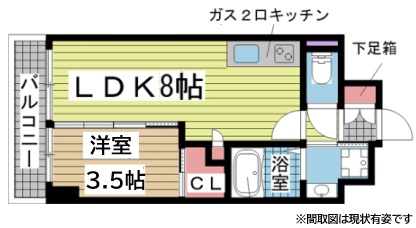 神戸市兵庫区水木通(神戸高速線新開地)のマンション賃貸物件 間取画像