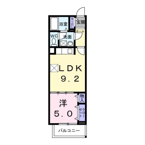 尼崎市若王寺(阪急神戸線園田)のアパート賃貸物件 間取画像