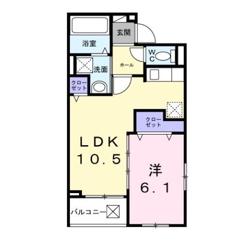 尼崎市南武庫之荘(JR東海道本線(近畿)立花)のアパート賃貸物件 間取画像