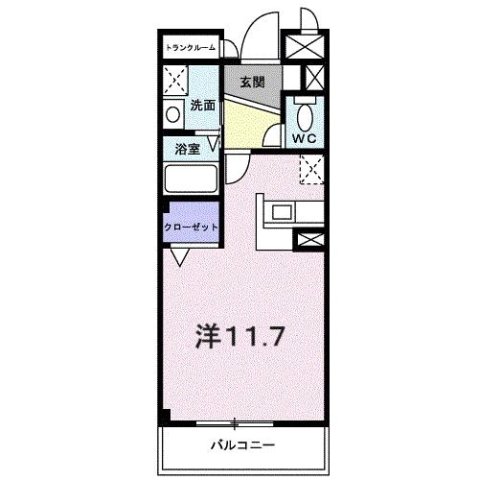 神戸市北区有野町二郎(神戸電鉄三田線道場南口)のマンション賃貸物件 間取画像