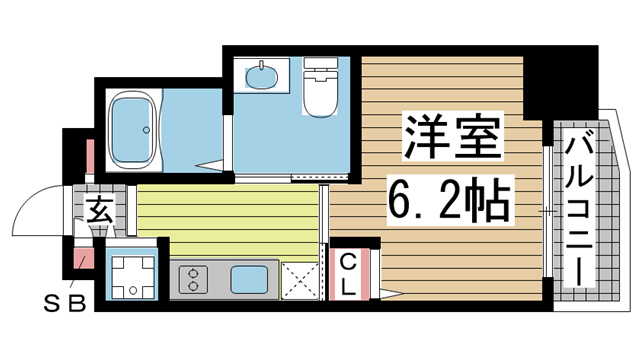 神戸市中央区下山手通(JR東海道本線(近畿)神戸)のマンション賃貸物件 間取画像