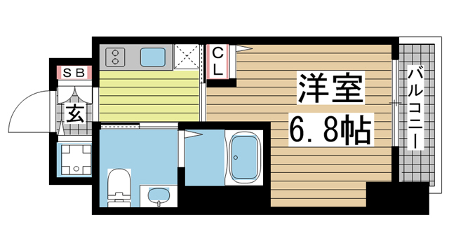 神戸市中央区下山手通(JR東海道本線(近畿)神戸)のマンション賃貸物件 間取画像