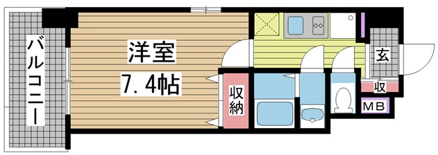 神戸市中央区御幸通(JR東海道本線(近畿)三ノ宮)のマンション賃貸物件 間取画像