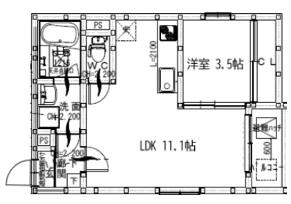 神戸市垂水区王居殿(山陽電鉄線滝の茶屋)のアパート賃貸物件 間取画像