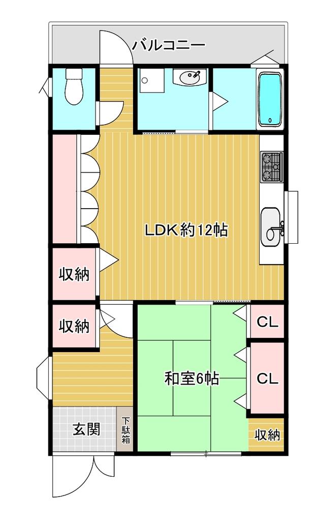 神戸市長田区宮丘町(山陽電鉄線西代)のアパート賃貸物件 間取画像
