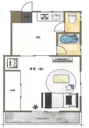 神戸市兵庫区大井通(神戸電鉄有馬線湊川)のマンション賃貸物件 間取画像