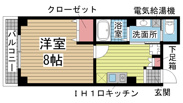 神戸市兵庫区大開通(神戸高速線新開地)のマンション賃貸物件 間取画像