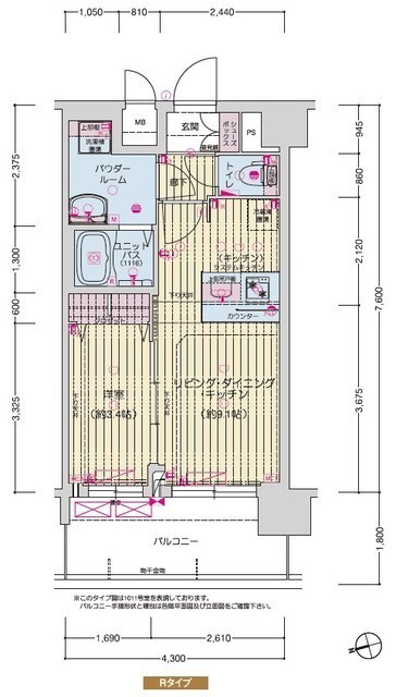 尼崎市神田中通(阪神本線尼崎)のマンション賃貸物件 間取画像