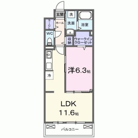 尼崎市大西町(JR東海道本線(近畿)立花)のアパート賃貸物件 間取画像